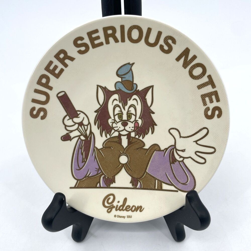 Disney Happy Kuji Cat Collection Gideon Melamine Plate Pinocchio Round Japan 6"